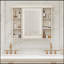 Armoire de salle de bain murale moderne avec plusieurs options de rangement et un design élégant-993814800
