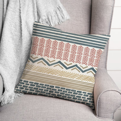 Layered Geometric Square Pillow Cover & Insert