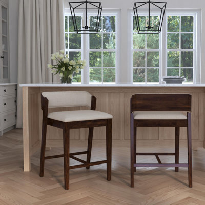 Halfeti Wood Counter Height Stool