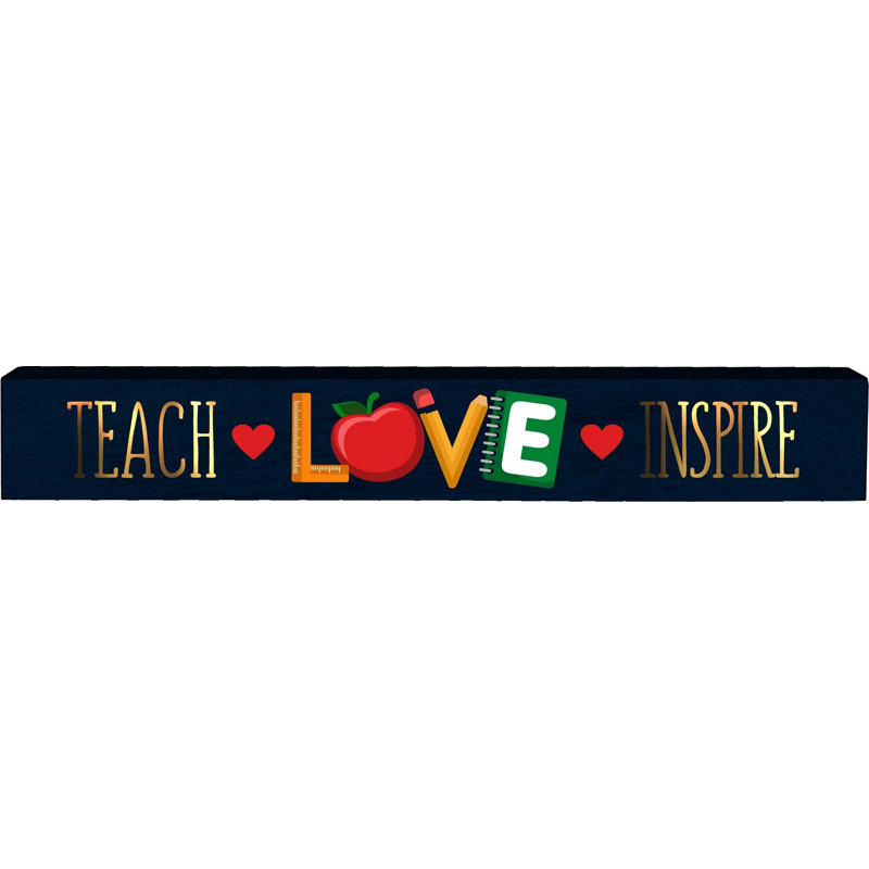 Longue enseigne en bois Teacher