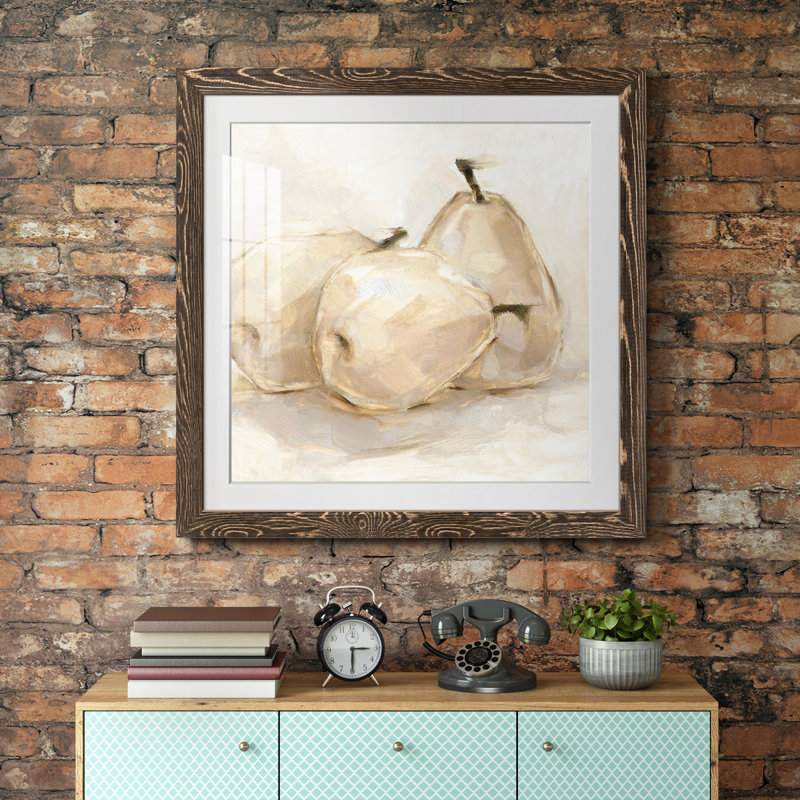 White Pear Study II - reproduction encadrée de qualité supérieure - prête à être accrochée, H 17 po x l 17 po x P 1,5 po