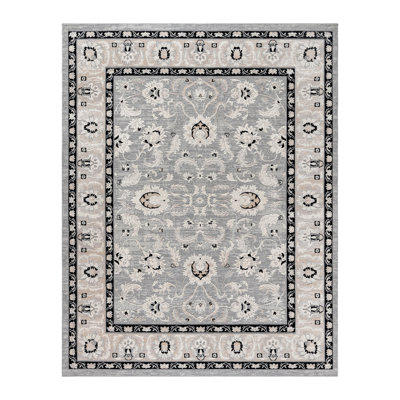 Mickle Ziyah Transitional Industrial Gray Ivory Cream High Low Easy Care Indoor Area Rug