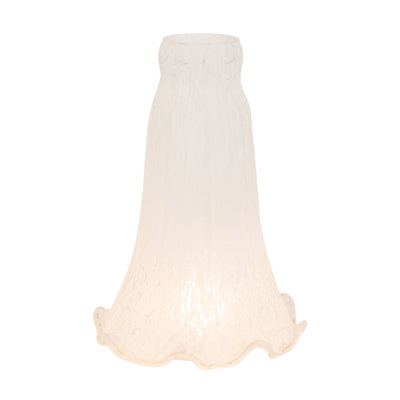 Abat-jour cloche en verre victorien H 6 po en blanc