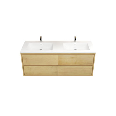 Meuble-lavabo mural double l 59,5 po x P 19,6 po x H 21,75 po Willandra