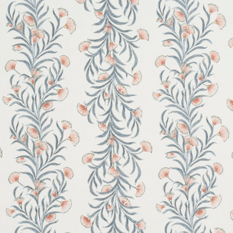 Schumacher x Celerie Kemble Tasmanian Mimosa Wallpaper, Pink/Gray