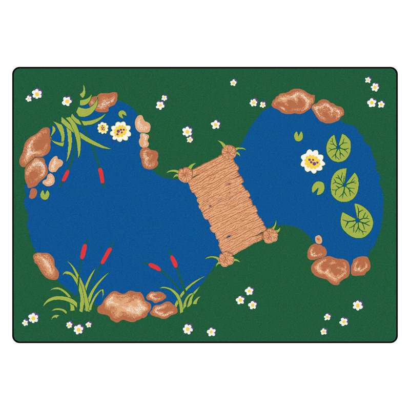 Tapis bleu / vert Playful Pond, Rectangle 8 pi 4 po x 11 pi 8 po