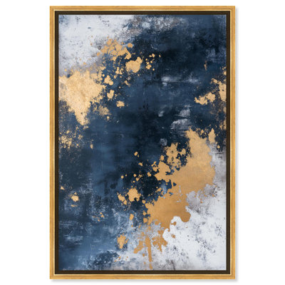 Golden Forest Glow Canvas Blue Abstract Art by Art Remedy