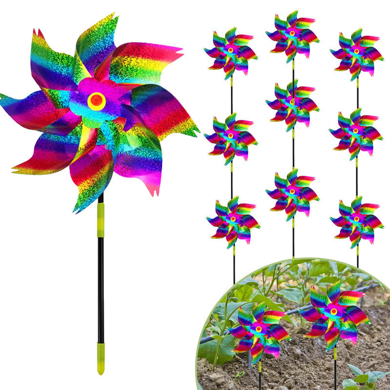 Rouleaux réfléchissants arc-en-ciel pour la cour et le jardin, H 7,09 po x l 7,87 po x P 2,36 po, Dégradé