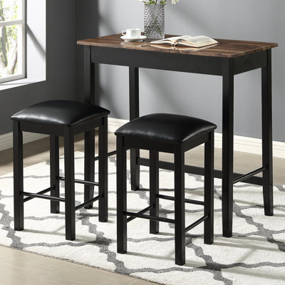 Zussen 3 Piece Counter Dining Table Set