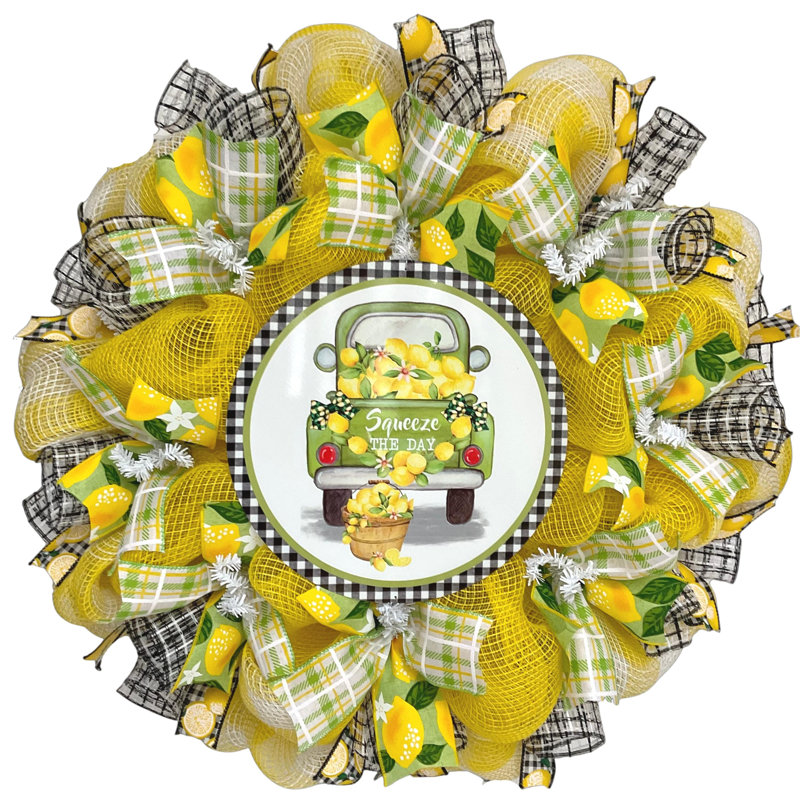 Spring Wreath With Lemons Squeeze The Day