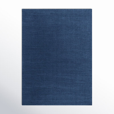 Crowe Dark Blue Hand-Woven Wool Rug