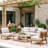 Kaelin Mid-Century Modern Acacia Wood Outdoor Chat Set With Thick Cushions For Patio, Balcony & Garden-126698169