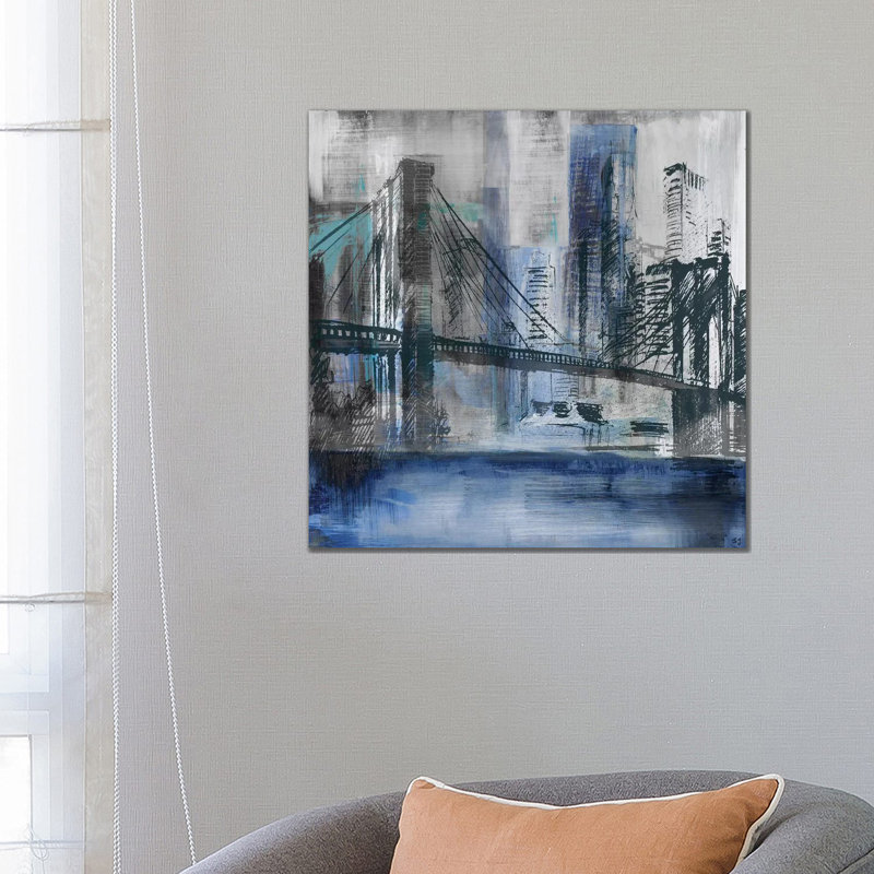 Brooklyn Bridge by Susan Jill - Wrapped Canvas Painting, 66.04 cm H x 66.04 cm W x 1.91 cm D