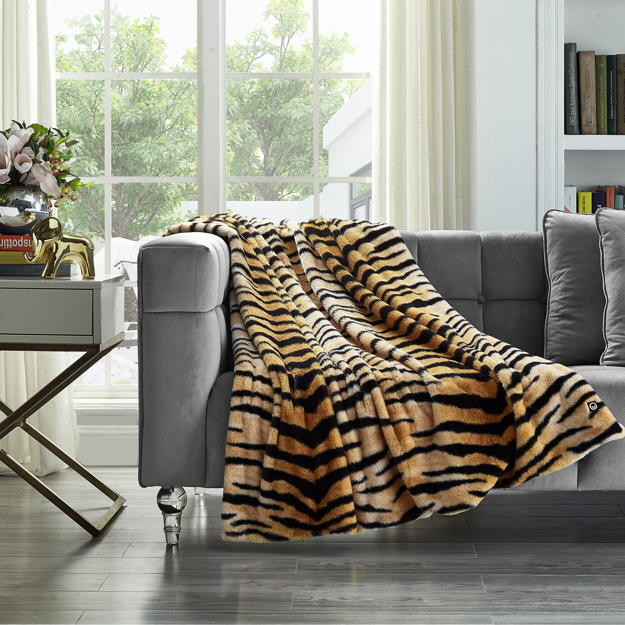 Animal faux best sale fur throw