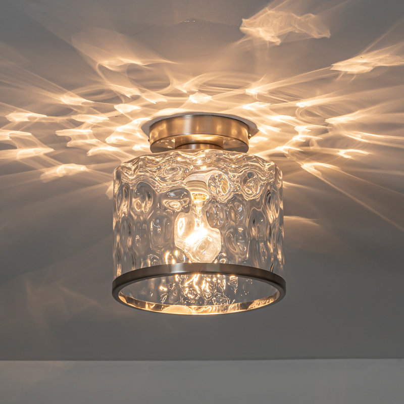 Plafonnier semi-encastré 1 lumière Alixandra, Nickel