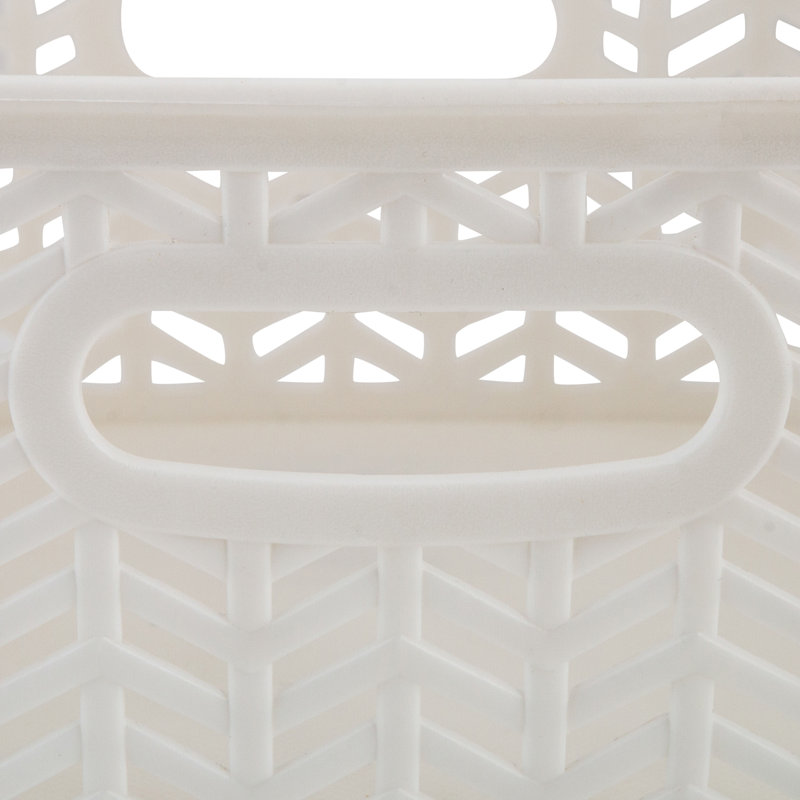 Panier en plastique, H 4 po x l 8 po x P 10 po, blanc, 1