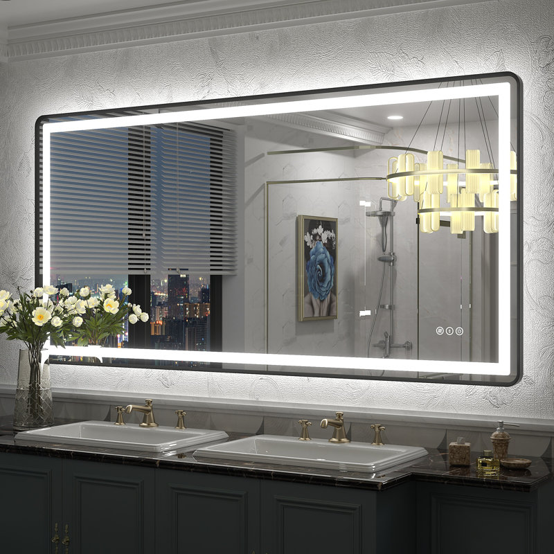 Aevar UL Certified Front & Back LED Anti-Fog Tempered Glass Bathroom/Vanity Mirror with 3-Year Warranty, 60" x 30"