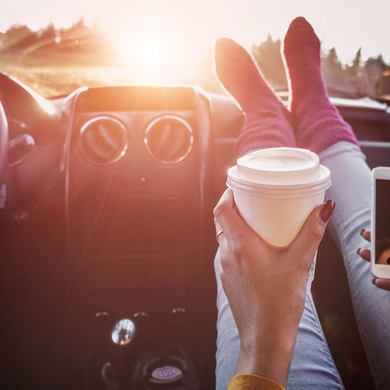 Ensemble de 2 sous-verres pour voiture en pierre Classy & Caffeine