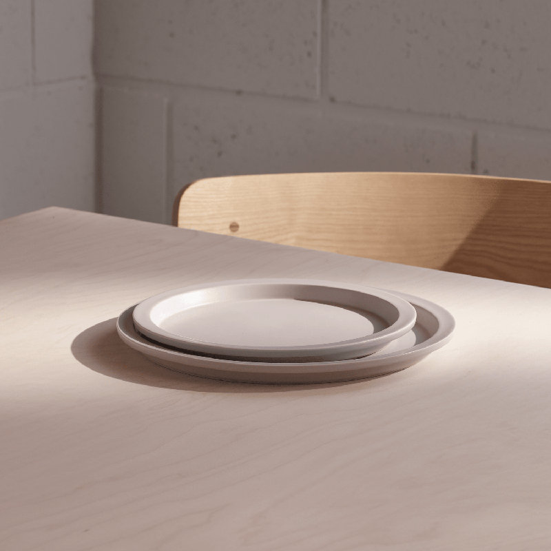 Stoneware Dinner Plate, Matt Mauve Gray