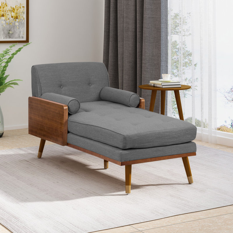 Chaise longue à 2 accoudoirs capitonnés Cape, Gris