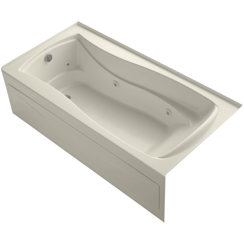 Mariposa® 72" x 36" Whirpool Bathtub, White, Left