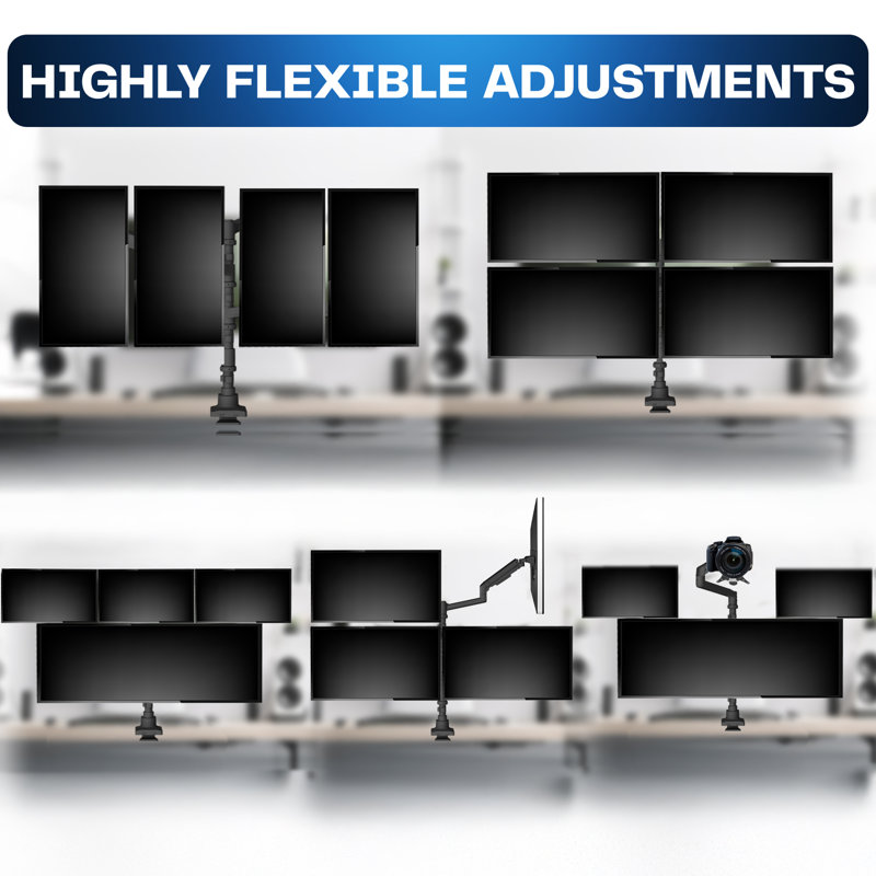 Support pour écran d'ordinateur VIVO Pneumatic Quad Ultrawide