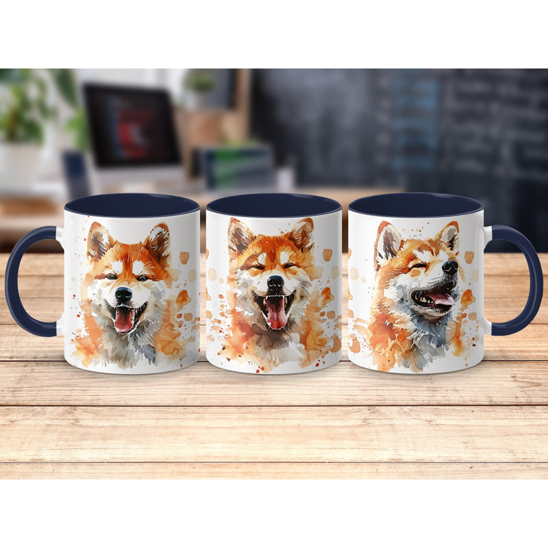 Watercolor French Bulldog Design 11oz Coffee Mug, 3