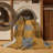 Machine Washable Checkered Brown Area Rug
