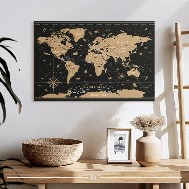 Carte du monde Aliaz Grand, H 16 po x l 24 po