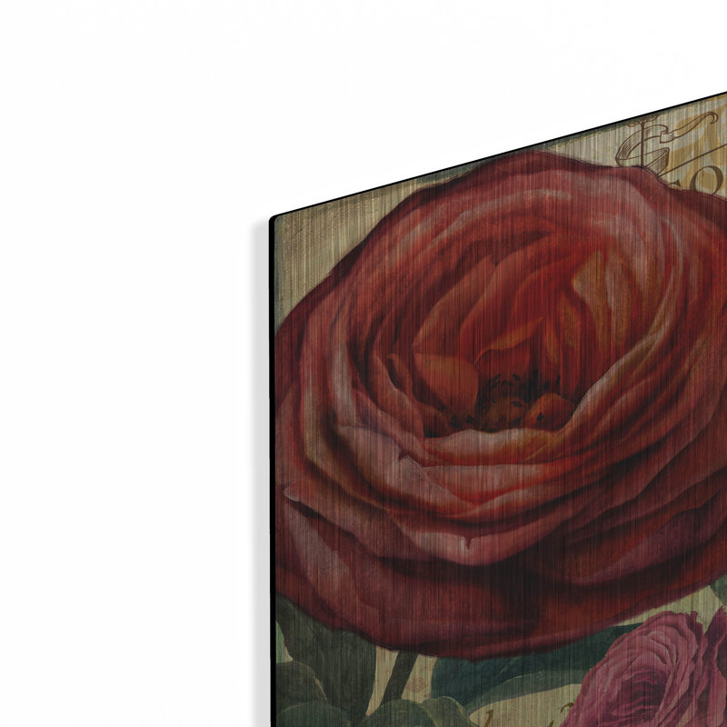 Ophelia & Co. «Rouge From The Garden 4» par Art Licensing Studio, art mural en métal, H 12 po x l 12 po