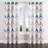 Contemporary Boho Window curtains - Pink And Blue Boho Chevron Grommet Curtain - 1 Panel-148337367-148337365