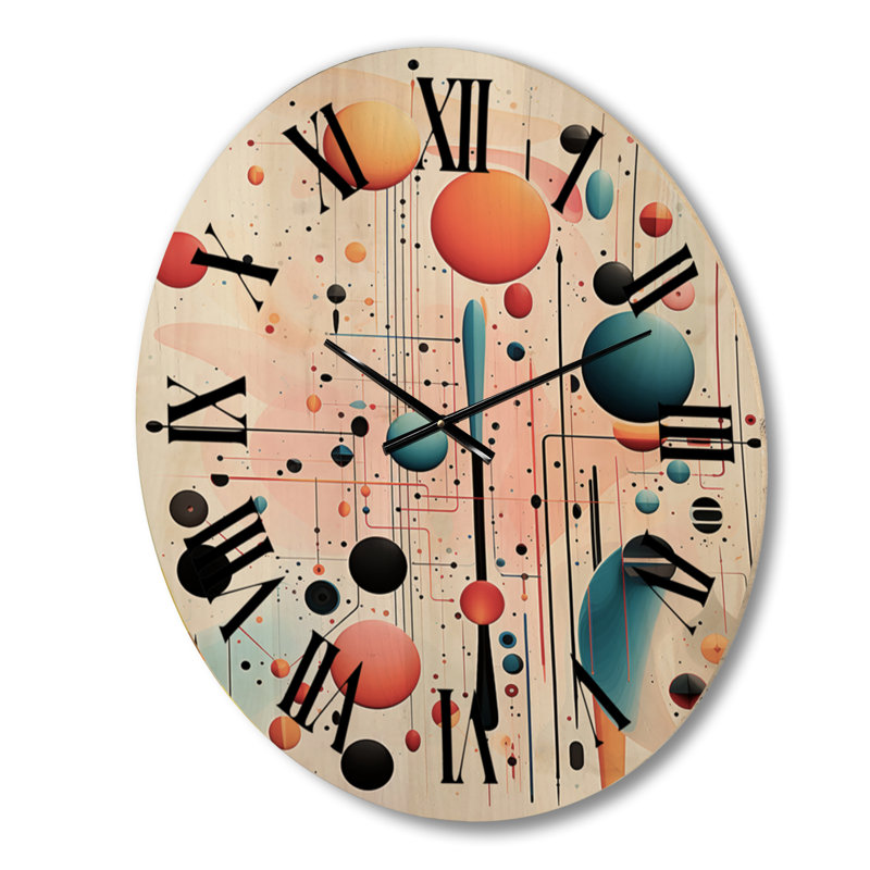 Horloge murale en bois massif Alyria, Grand