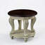 Table de bout ronde 22 pouces deux tons, canapé en bois massif avec tablette inférieure, table de coin de salon moderne à assemblage simple, bois de cerisier et plateau beige