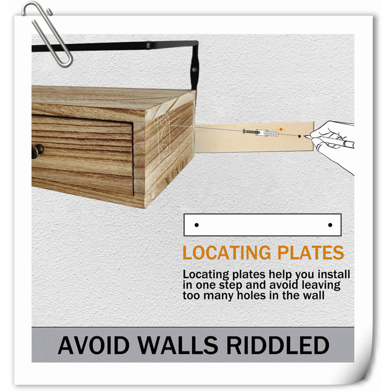 Calogera 2 Piece Wood Floating Shelf, Natural Wood