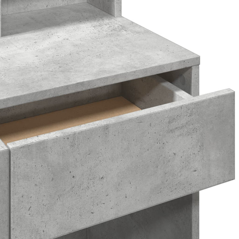Dressing Table with Mirror, Concrete Grey