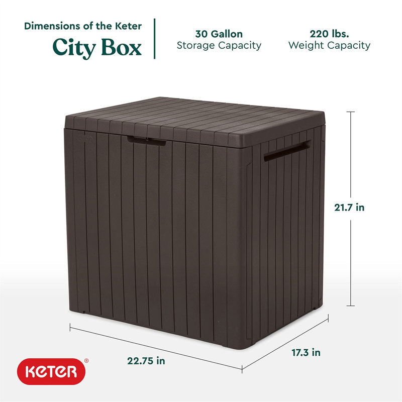 Artechworks 57.8cm W 136L Lockable Deck Box in Brown