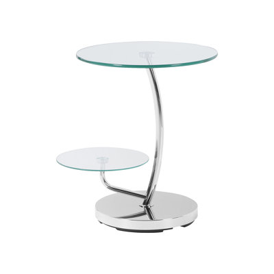 Glass Top Pedestal End Table