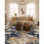 Shibori Hand Knotted Wool Area Rug in Gold/Blue/Ivory/Gray-1461718087