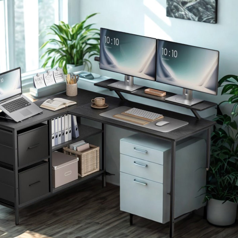Particle Board / Chipboard Computer Desk, Black/Black