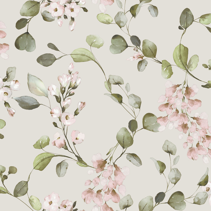 10.05m x 53cm Matte Wallpaper Roll, Cream Pink
