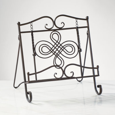 Swirl Design Metal Cookbook Stand
