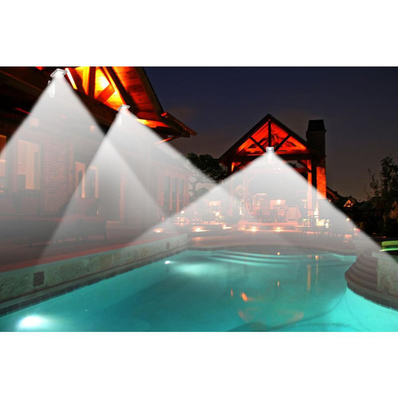 1 - Head LED Solar Powered Dusk to Dawn Outdoor Security Flood Light with Motion Sensor and Timer, White