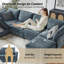 Talani Modern 323cm W 6 Seater Modular Corner Sofas with Hidden Storage-422855696