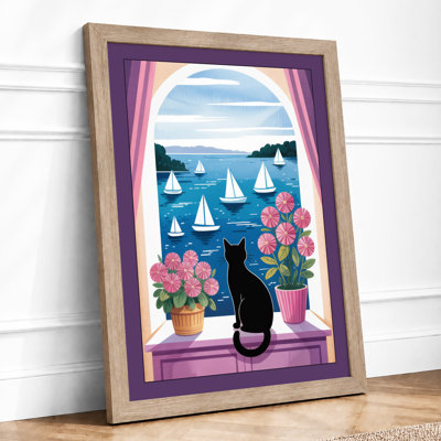 Cat At The Window Coastal - Print