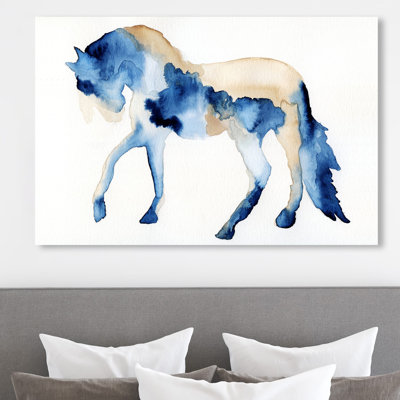 " Animals Beau Cheval Bleu II, Cabin / Lodge Blue " by Oliver Gal