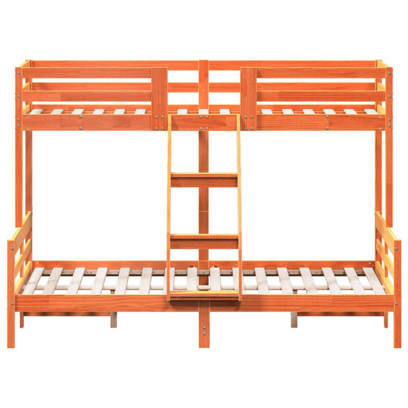 Arin Solid Wood Bed, EU Double - 140 x 200 cm, Wax Brown