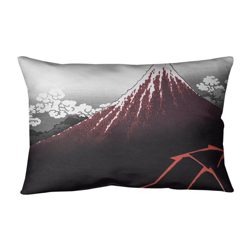 Housse de coussin et insert rectangulaires en forme de éclair, Housse de coussin seulement, Rouge / Mauve