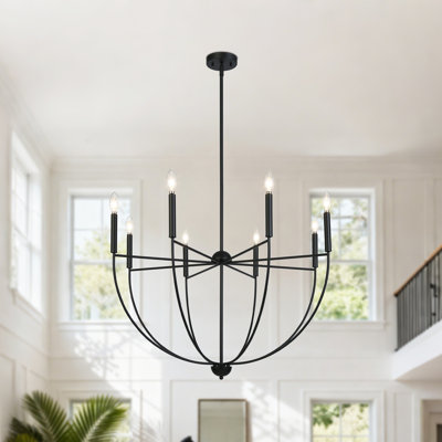 8-Light Dimmable Modern Cage Bowl Chandelier