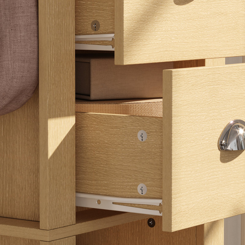 360° Rotating Mirror Cabinet Entryway Storage Solution