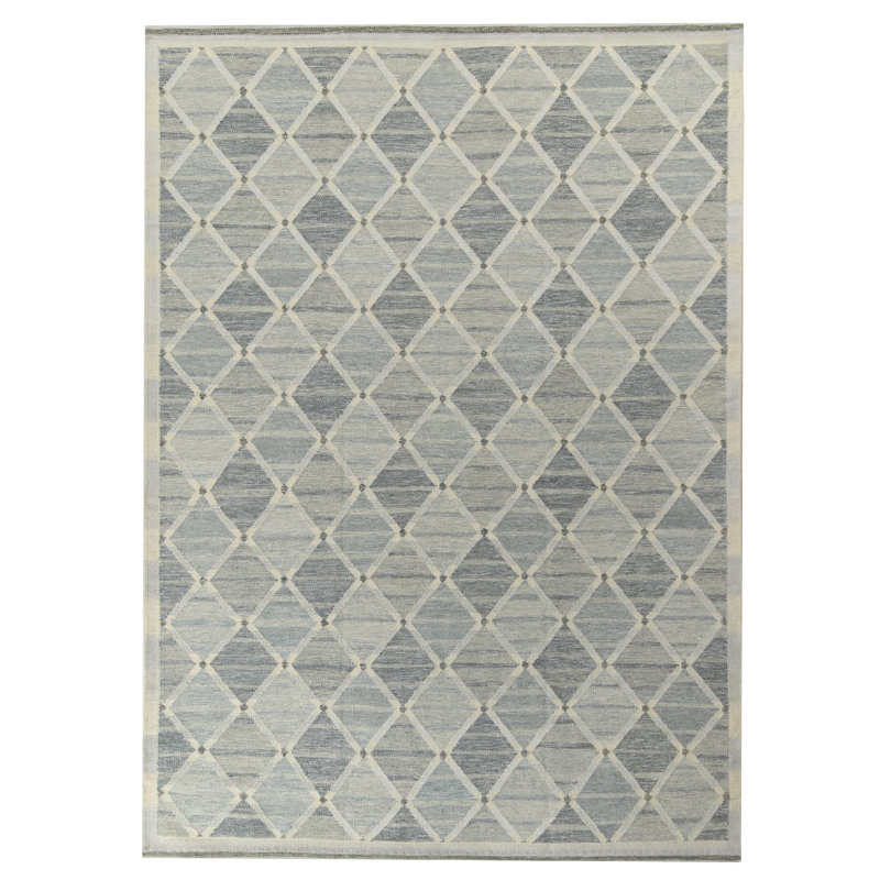 Scandinavian Wool Geometric Area Rug, Rectangle 10' x 14'